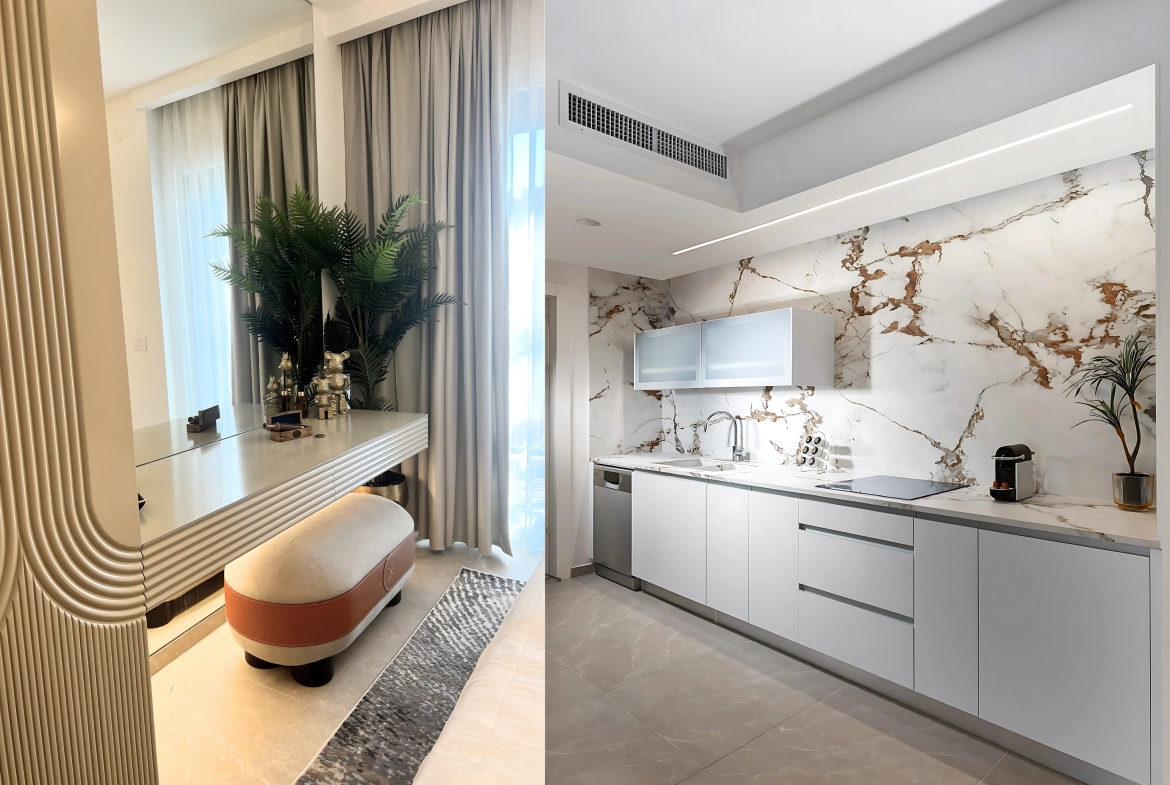 Kitchen And Vanity Area In Savyon View Tower | Jerusalem Properties